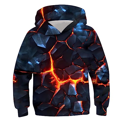 ALISISTER Kinder Kapuzenpullover Jungen Mädchen Hoodie 3D Blitz Gedruckt Sweatshirt Langarm Casual Shirts Clothes XL von ALISISTER