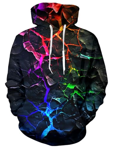 ALISISTER Unisex 3D Hoodie Neuheit Lava Gedruckt Langarm Pullover Kapuzenpulli Sweatshirt L von ALISISTER