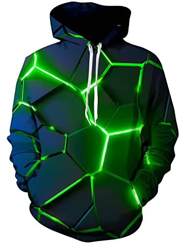 ALISISTER Unisex Hoodie Pullover Cool 3D Bunt Geometrie Digitale Kapuzenpullover Lässige Party Sport Hooded Sweatshirts Outdoor Kapuzenjacke Mit Taschen XXL von ALISISTER