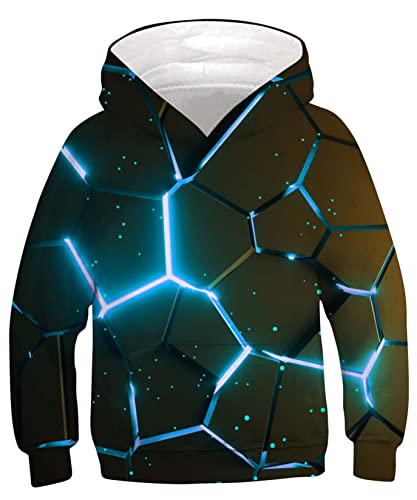 ALISISTER Unisex Hoodies Kinder Jungen Mädchen Lustig Buntes Rauchen Kapuzenpullover Pullover 3D Print Langarm Hooded Sweatshirt (M=8-10 Jahre) von ALISISTER