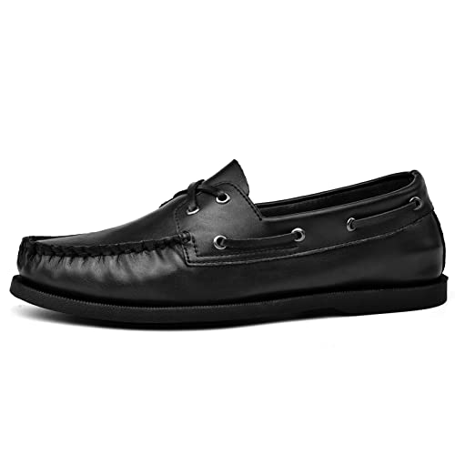 ALITIKAVIC Herren Bootsschuhe Leder Freizeitschuhe Klassische Loafer, schwarz, 44 EU ALITIKAVIC Herren Bootsschuhe Leder Freizeitschuhe Klassische Loafer, schwarz, 44 EU von ALITIKAVIC