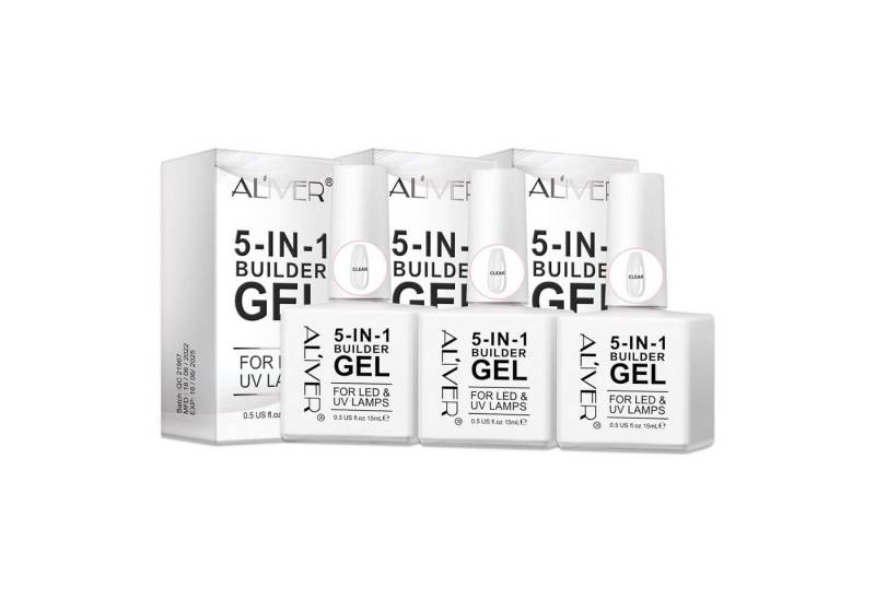 ALIVER Gel-Nagellack Nagelaufbau 5-in-1 Stärkendes Builder Nail Gel in 3 Farben von ALIVER