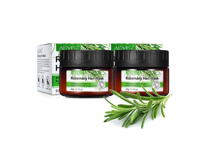 ALIVER Haarmaske Haarkur Haarpflege Rosmarin trockenes krauses gefärbtes Haar Bio Vegan, 2-tlg. von ALIVER