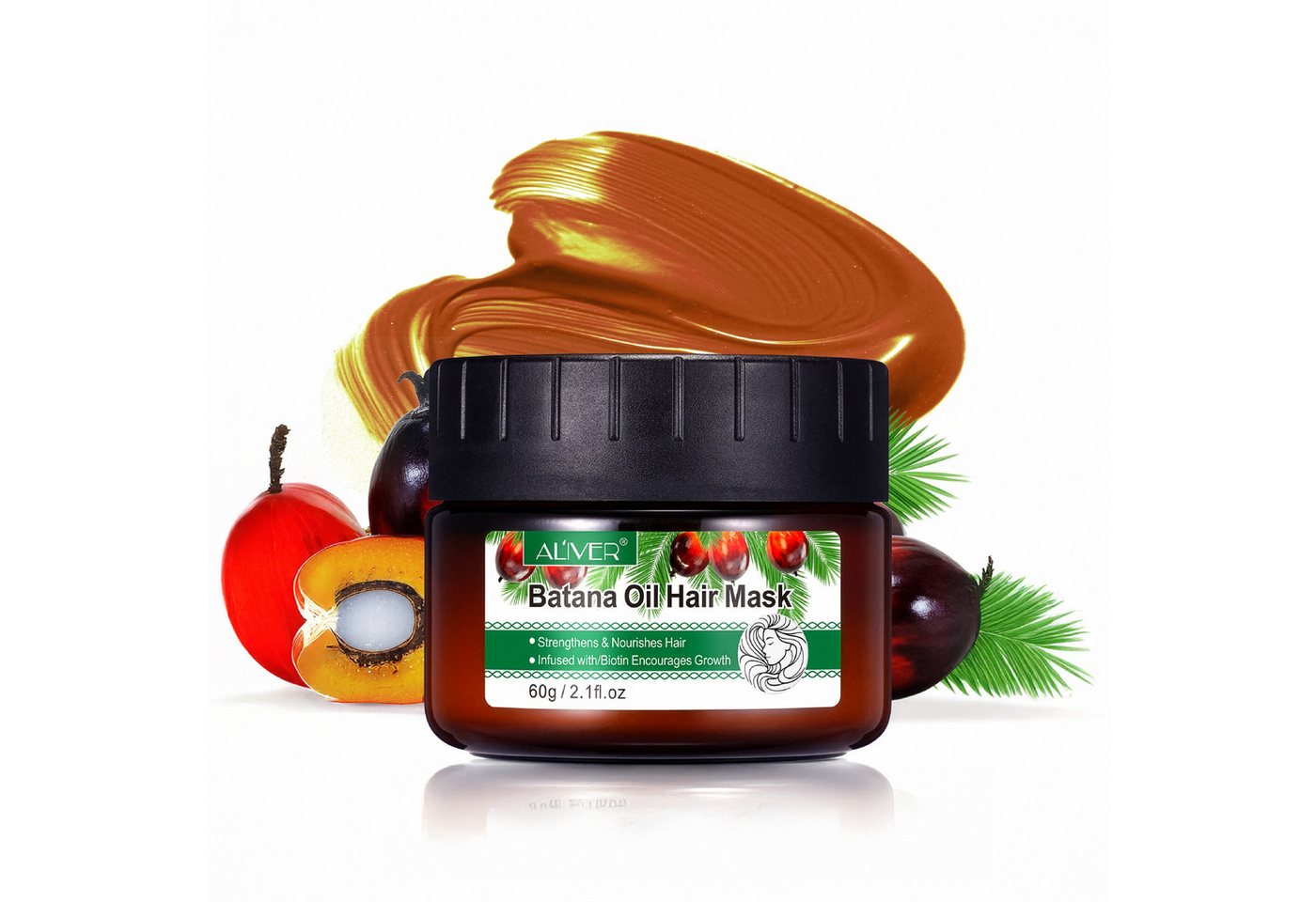 ALIVER Haarmaske Haarwachstum Haarpflege Intensivpflege Batana Öl für Haare Vegan, 1-tlg., Haarmaske, Haarpflege, Batana Öl, Aliver von ALIVER