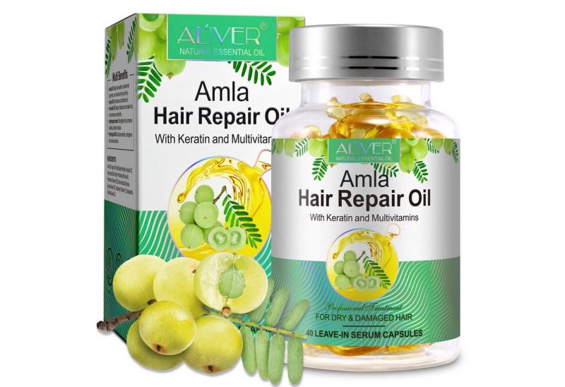 ALIVER Haaröl Amlaöl mit Keratin Haarwachstum gegen Haarausfall in Kapseln Bio Vegan, 1-tlg. von ALIVER
