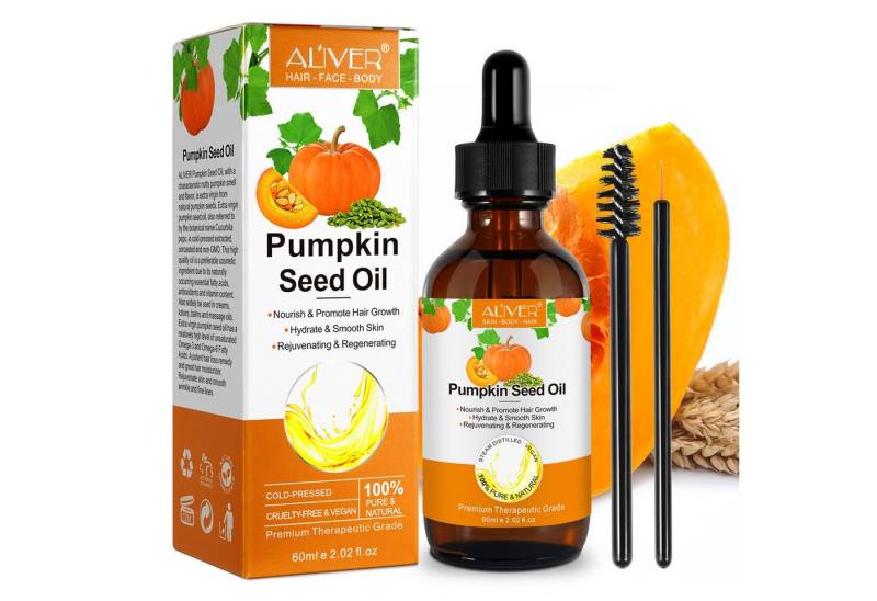 ALIVER Haaröl Kürbiskern Haaröl Haarwachstum Wimpern Bart Nägel Bio Vegan Aliver, 1-tlg., Vegan von ALIVER