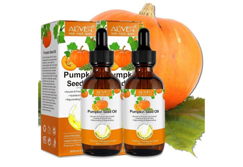 ALIVER Haaröl Kürbiskern Haaröl Haarwachstum Wimpern Bart Nägel Bio Vegan Aliver, 2-tlg., Vegan von ALIVER