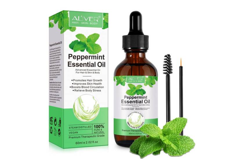ALIVER Haaröl Pfefferminzöl Ätherisches Haaröl Hautöl Massageöl Bio Vegan Aliver, 1-tlg., Vegan von ALIVER