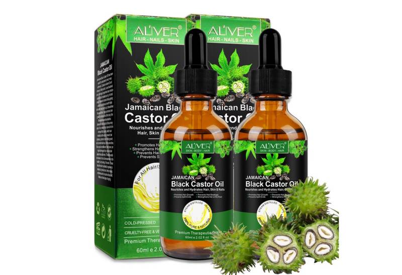 ALIVER Haaröl Rizinus Haaröl Haut Wimpern 60ml Bio Vegan Aliver, 2-tlg., Vegan und Bio von ALIVER