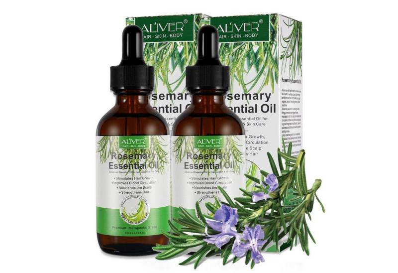 ALIVER Haaröl Rosmarinöl Ätherisches Haaröl Haarwachstum 60xML Bio Vegan Aliver, 2-tlg., Vegan von ALIVER