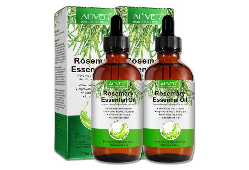 ALIVER Haaröl Rosmarinöl Ätherisches Öl Haarwachstum Haarpflege Hautpflege Set 120ml, 2-tlg., Haarwachstums, Haarpflege von ALIVER