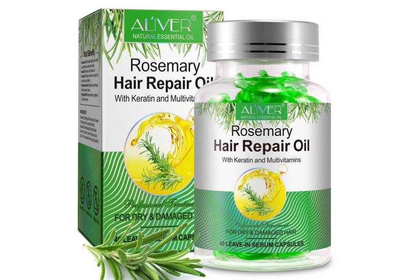 ALIVER Haaröl Rosmarinöl Ätherisches Öl Haarwachstum Haarpflege in Kapseln Bio Vegan, 1-tlg. von ALIVER