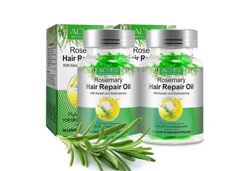 ALIVER Haaröl Rosmarinöl Ätherisches Öl Haarwachstum Haarpflege in Kapseln Bio Vegan, 2-tlg. von ALIVER