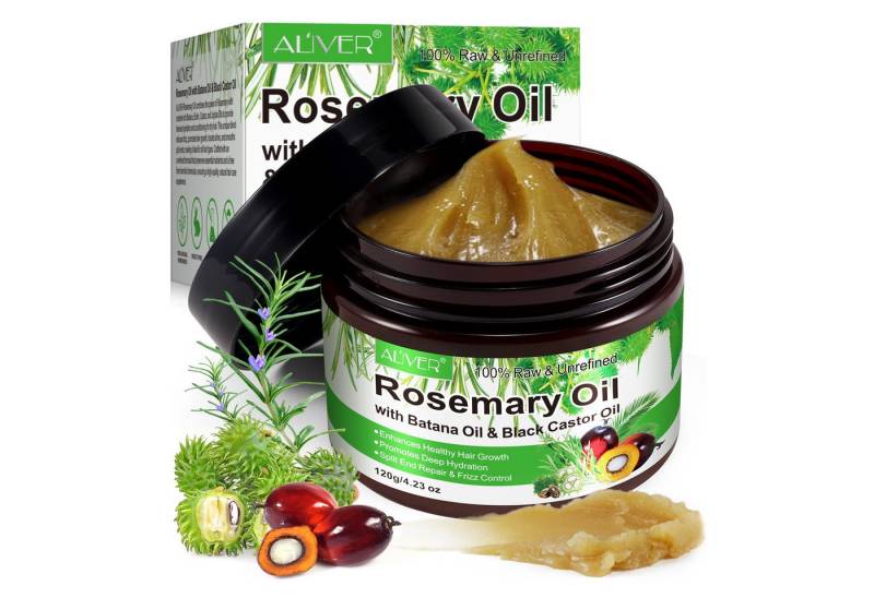 ALIVER Haaröl Rosmarinöl Batana Öl Rizinusöl Castor Öl Haarwachstum Vegan, 1-tlg., Rosmarin, Rizinus, Batana, Haarwachstum, Haarpflege von ALIVER