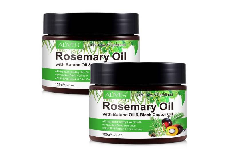 ALIVER Haaröl Rosmarinöl Batana Öl Rizinusöl Castor Öl Haarwachstum Vegan, 2-tlg., Rosmarin, Rizinus, Batana, Haarwachstum, Haarpflege von ALIVER