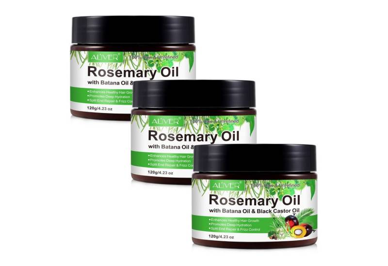 ALIVER Haaröl Rosmarinöl Batana Öl Rizinusöl Castor Öl Haarwachstum Vegan, 3-tlg., Rosmarin, Rizinus, Batana, Haarwachstum, Haarpflege von ALIVER