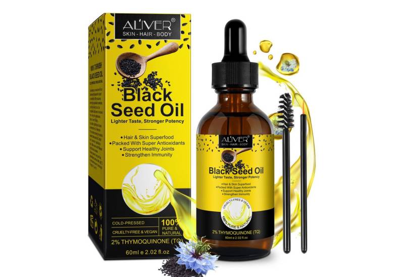 ALIVER Haaröl Schwarzkümmelöl Hautöl Haaröl Bio Vegan Aliver, 1-tlg., Haarwachstumsmittel, Haaröl von ALIVER