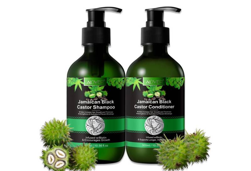 ALIVER Haarpflege-Set Shampoo Conditioner Haarmaske Haaröl Rizinus Vegan von ALIVER