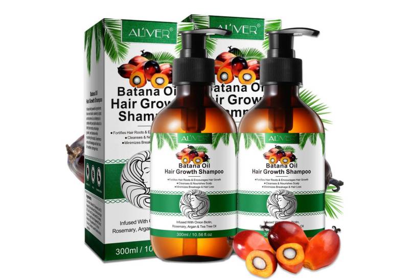 ALIVER Haarshampoo Batana mit Rosmarin Haarwachstum Kopfhaut Pflege anti Haarausfall, 2-tlg., Anti-Frizz, Entwirrend, Feuchtigkeitsspendend von ALIVER