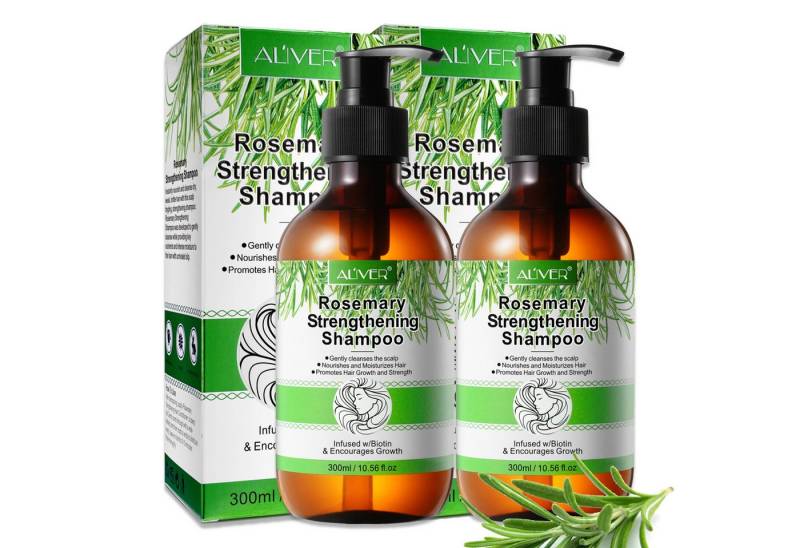 ALIVER Haarshampoo Shampoo Rosmarin für Haarwachstum Pflegeshampoo 300ml Aliver, 2-tlg. von ALIVER