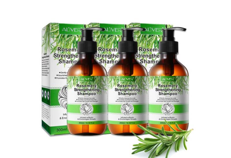 ALIVER Haarshampoo Shampoo Rosmarin für Haarwachstum Pflegeshampoo 300ml Aliver, 3-tlg. von ALIVER