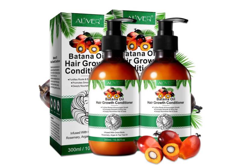 ALIVER Haarspülung Haar Conditioner Batana Rosmarin Öl Haarpflege Haarwachstum, 2-tlg., Anti-Frizz, Entwirrend, Feuchtigkeitsspendend von ALIVER