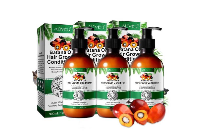 ALIVER Haarspülung Haar Conditioner Batana Rosmarin Öl Haarpflege Haarwachstum, 3-tlg., Anti-Frizz, Entwirrend, Feuchtigkeitsspendend von ALIVER