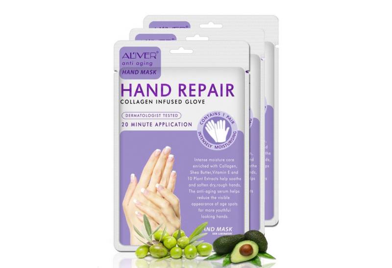 ALIVER Handcreme Pflegecreme Handpflege Handmaske Anti-Falten Aliver, 3-tlg. von ALIVER