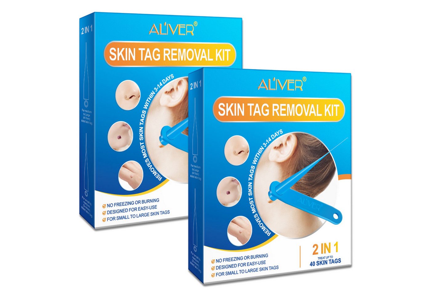 ALIVER Warzen-Behandlungsstift Entferner Anti Stielwarze Warzenentferner Skin Tag Removal Set 2in1, 2-tlg., Hautanhängsels Entferner, 2-IN-1 SKIN TAG REMOVAL KIT, Aliver von ALIVER