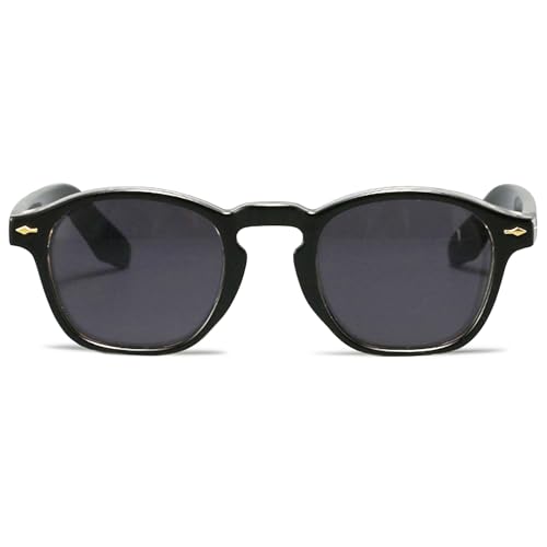 ALKAHE Getönte Lesebrille mit Sonnenschutz Grau Linse - Rechteck Sonnen Lesehilfe Sehhilfe Damen Herren UV400 Schutz Sonnenlesebirlle Schwarz Brille 1.0 von ALKAHE