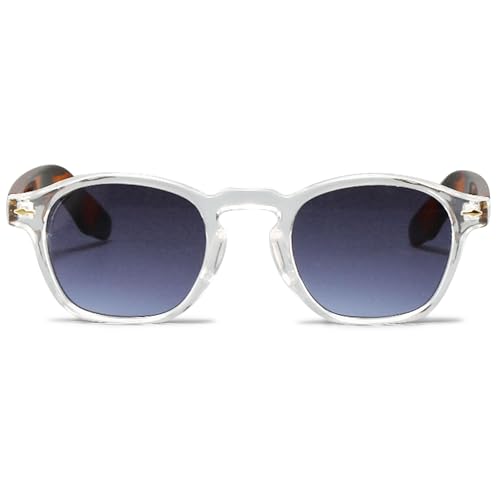 ALKAHE Getönte Lesebrille mit Sonnenschutz Grau Linse - Rechteck Sonnen Lesehilfe Sehhilfe Damen Herren UV400 Schutz Sonnenlesebirlle Transparent weiß Brille 3.5 von ALKAHE