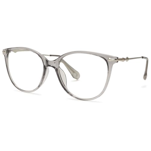 ALKAHE Katzenauge Große Lesebrille für Damen Herren Mode Unisex Hornbrille - Oval Anti Blaulicht Lesehilfe Leicht Sehhilfe Computer Brille mit Blaulichtfilter Grau Brille 1.5 von ALKAHE