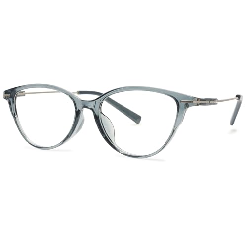 ALKAHE Katzenauge Lesebrille mit Blaulichtfilter Anti Blaulicht Hornbrille - Schmal Cateye Lesehilfe Sehhilfe Oval Linse Computer Lesebrillen für Damen Herren Blau Brille 1.5 von ALKAHE