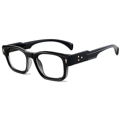ALKAHE Klassisch Rechteck Lesebrille mit Blaulichtfilter Damen Herren Dicker Rahmen Lesehilfe Schmal Sehhilfe Anti Blaulicht Brille Hellschwarz Rahmen Brillen 3.5 von ALKAHE