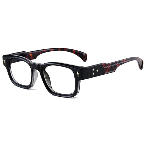 ALKAHE Klassisch Rechteck Lesebrille mit Blaulichtfilter Damen Herren Dicker Rahmen Lesehilfe Schmal Sehhilfe Anti Blaulicht Brille Schwarz Rahmen Schildpatt Arm Brillen 3.5 von ALKAHE