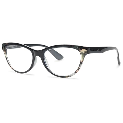 ALKAHE Mode Katzenauge Lesebrille Blaulichtfilter Damen Herren Kunststoff Farbrahmen Lesehilfe Sehhilfe Schmal Anti Blaulicht Hornbrille Schwarz Schildpatt Brille 3.5 von ALKAHE