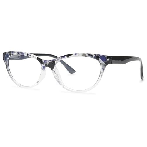 ALKAHE Mode Katzenauge Lesebrille Blaulichtfilter Damen Herren Kunststoff Farbrahmen Lesehilfe Sehhilfe Schmal Anti Blaulicht Hornbrille Transparent Schwarz Schildpatt Brille 3.5 von ALKAHE