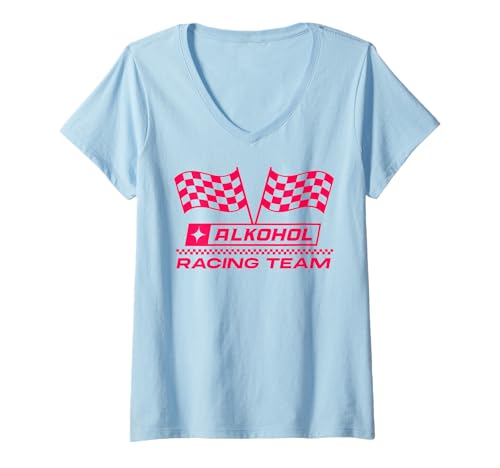 Damen Alkohol Racing Team X Lecker Bierchen Bier & Autorennen T-Shirt mit V-Ausschnitt Damen Alkohol Racing Team X Lecker Bierchen Bier & Autorennen T-Shirt mit V-Ausschnitt von ALKOHOL RACING TEAM X Bierliebhaber Bier & Auto