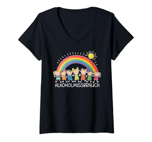 Damen ALKOHOLMISSBRAUCH - EXZESSIVER ALKOHOLKONSUM X Kinder Lustig T-Shirt mit V-Ausschnitt Damen ALKOHOLMISSBRAUCH - EXZESSIVER ALKOHOLKONSUM X Kinder Lustig T-Shirt mit V-Ausschnitt von ALKOHOLMISSBRAUCH X Lustig Kinder Zeichnung
