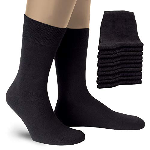 ALL ABOUT SOCKS 10er Pack atmungaktive, hochwertige Socken aus Baumwolle für Herren & Damen - Größe 47-50 - Farbe: schwarz von ALL ABOUT SOCKS