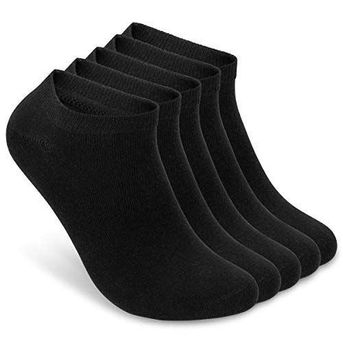 ALL ABOUT SOCKS Sneaker Socken Damen 35-38 schwarz (5er Pack) - Füsslinge Damen Baumwolle schwarz - Sneakersocken Damen von ALL ABOUT SOCKS