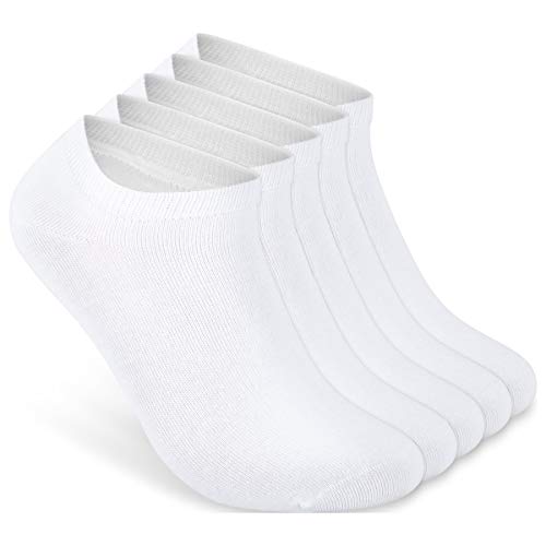 ALL ABOUT SOCKS Damen Sneaker Socken 35-38 weiß - 5er Pack - Füsslinge Baumwolle weiss - Sneakersocken Damen von ALL ABOUT SOCKS