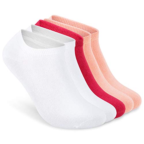 ALL ABOUT SOCKS Sneaker Socken Damen 39-42 bunt (5er Pack) - Füßlinge Damen Baumwolle pink - Sneakersocken Damen von ALL ABOUT SOCKS