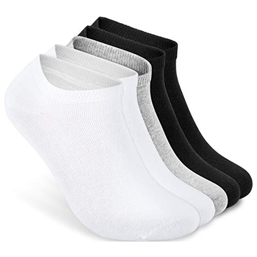 ALL ABOUT SOCKS Sneaker Socken Herren & Damen 39-42 grau (5er Pack) - Füßlinge Herren & Damen Baumwolle - Sneakersocken - Mix (grau, weiss, schwarz) von ALL ABOUT SOCKS