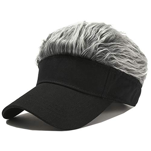 Sonnenblende mit Sonnenblende, Perücke, Schirmmütze mit Stacheln, Schwarz Grau, Einheitsgröße Sonnenblende mit Sonnenblende, Perücke, Schirmmütze mit Stacheln, Schwarz Grau, Einheitsgröße von LUTICELI