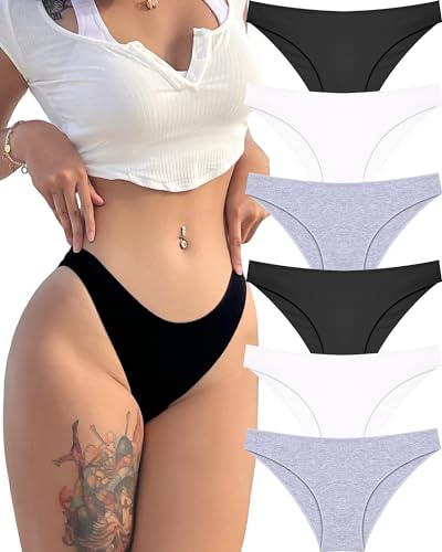 ALL OF ME 6er Pack Unterhosen Damen Baumwolle Unterwäsche Frauen Set Cotton Panties Slips Mehrpack Hipster Atmungsaktiv S-XL von ALL OF ME