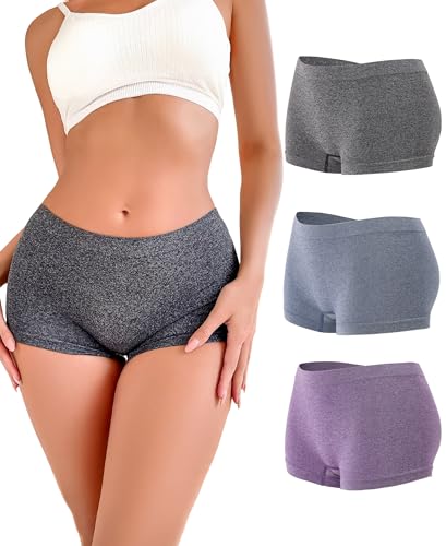 ALL OF ME Boxershorts Damen Nahtlose Unterwäsche Frauen Seamless Slips Damen No Show Boyshorts Panties 3er Pack S-XL von ALL OF ME