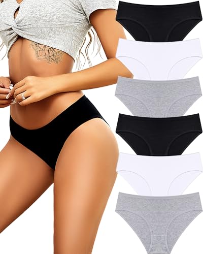 ALL OF SHE Unterhosen Damen Baumwolle Unterwäsche Frauen Soft Hipster Atmungsaktiv Slip Mehrpack 6 XL von ALL OF SHE