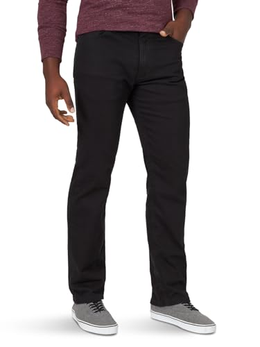 Wrangler Authentics Herren Classic 5-Pocket Regular Fit Jeans, Black Flex, 34W / 32L von Wrangler Authentics