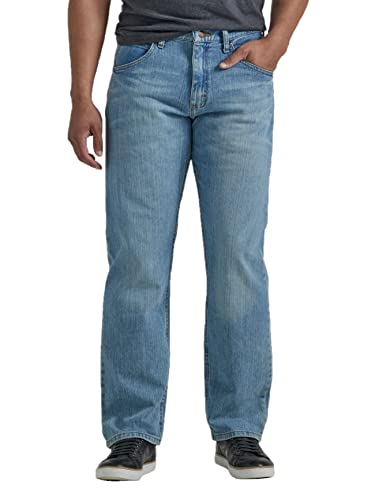 Wrangler Herren Authentics Men's Classic Relaxed Fit Flex Jeans, Bleach Denim Flex, 33W / 29L von ALL TERRAIN GEAR X Wrangler